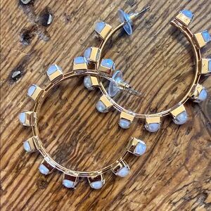 Gold Hoop Earrings with Pearls